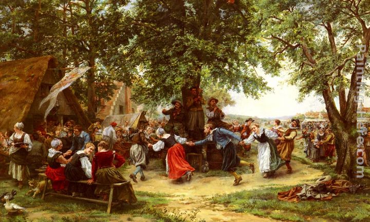 The Village Festival painting - Jean Charles Meissonier The Village Festival art painting